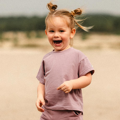 T-shirt dziecięcy oversize Eevi Simply Comfy 100% bawełna- wrzosowy