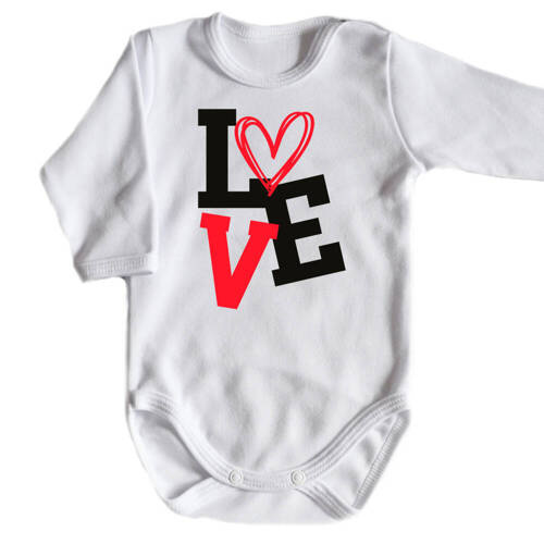 "Walentynki 2024 Love" Body długi rękaw Moocha biały