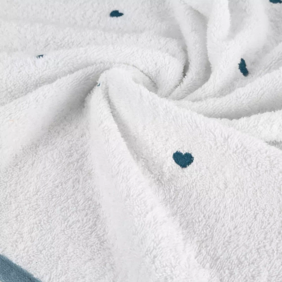 Baby 58 Serca niemowlęce okrycie kąpielowe Eurofirany biały/niebieski 