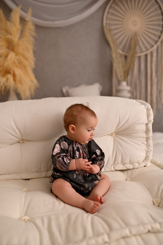 Mystery of Flowers Body niemowlęce bambusowe długi rękaw Makaszka – 100% bambus