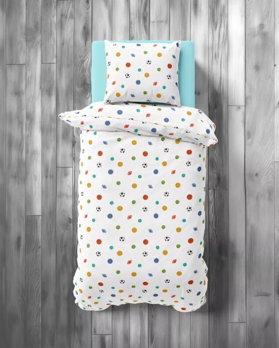 5442 A Sportowy Sen Pościel dziecięca bawełniana Detexpol biały 