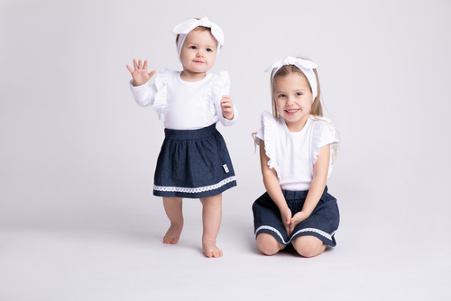 169050 Spódniczka bawełniana "Mix" Nicol - jeans