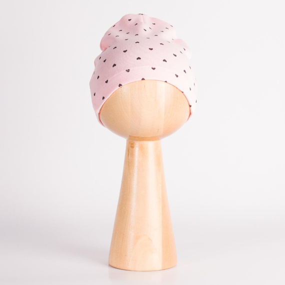 Czapka Niemowlęca Nicol Tosia 225054 100% Bawełna Różowa Serduszka