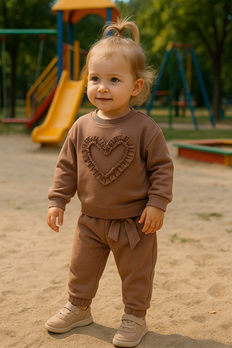 Mia Bluza dziecięca Bambarillo brązowy– bawełna i elastan, miękka dzianina dresowa | Komfort i styl