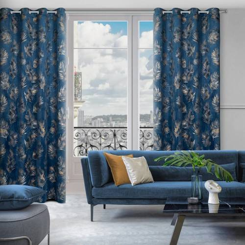 Gloria Zasłona na przelotkach welurowa Eurofirany granatowy