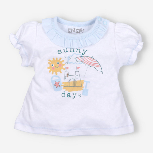 ABN-3944 Sunny T-shirt niemowlęcy z bawełny organicznej Nini biały