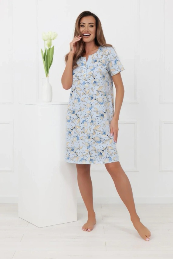 Koszula nocna damska CELOZJA Italian Fashion krótki rękaw bawełna polo