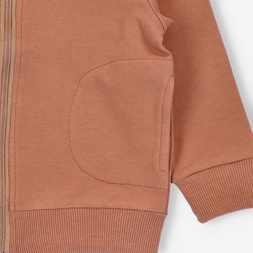 BOB-0006 Chłopięca bluza dresowa By o Baby brązowy