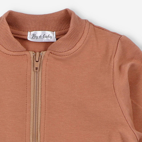 BOB-0006 Chłopięca bluza dresowa By o Baby brązowy