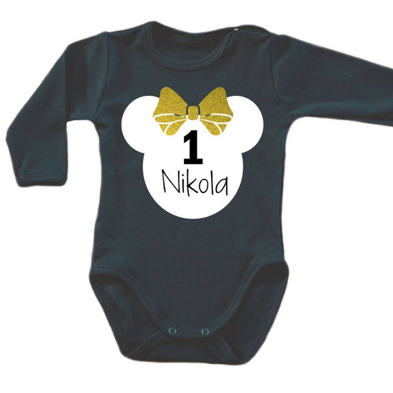 Body długi rękaw na 1 urodziny roczek dla dziewczynki czerwony