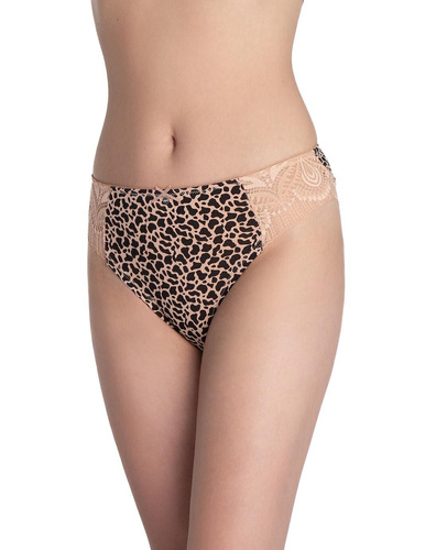 Figi Lama L-1589 BI – bawełniane bikini z koronką, pakowane po 2 sztuki