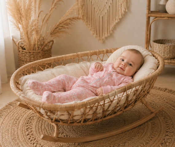 Pajacyk niemowlęcy Mamatti PS16341 różowy bawełniany na zamek
