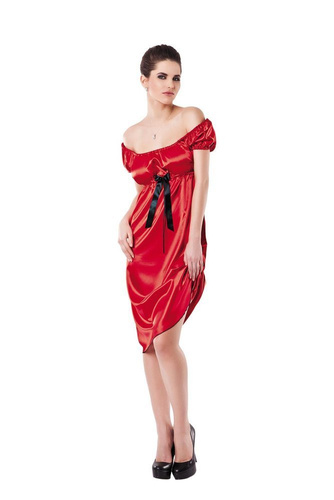 Anabel Halka satynowa koszulka damska DKaren - Czerwony