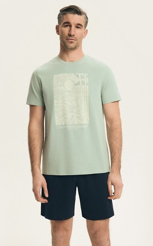 Piżama męska 44503 Brook Henderson 100% bawełna krótki rękaw- green