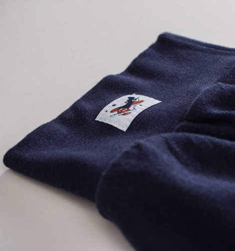 ABN-2669/GRA Samoloty Półśpiochy z bawełny organicznej Nini granatowy