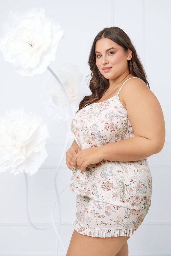 Solita Piżama Damska wąskie ramiączko, krótkie spodnie Italian Fashion - druk 