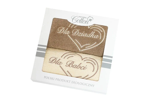 Dla Babci i Dziadka komplet ręczników w pudełku Extrapościel kremowy/beżowy