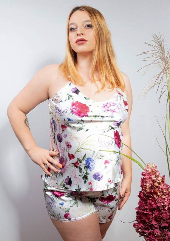 DK-KK Flowers Komplet piżama damska DKaren - 5 biały