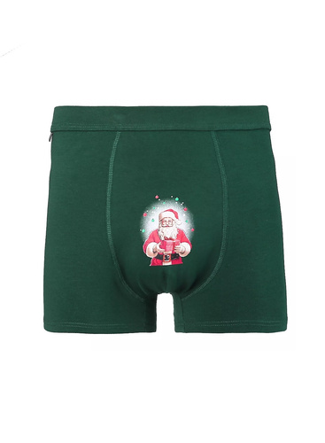 Bokserki MBX600-356 Moraj zielone– świąteczne bokserki męskie w pudełku
