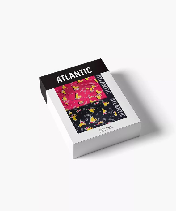 2MHH-007/25 Bokserki męskie Atlantic - granatowy-różowy