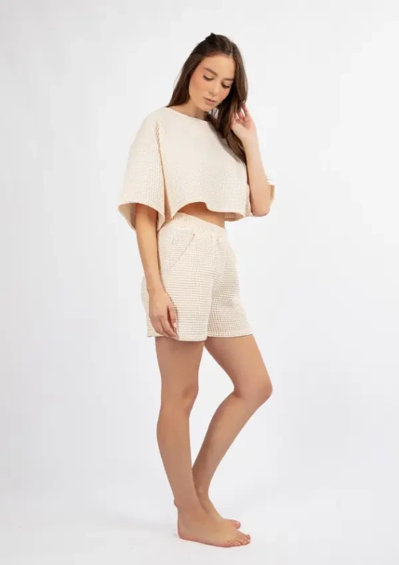 DK-K-W01 Komplet damski Dkaren - ecru