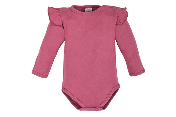 03228TDR "Rose Bonica" Body z długim rękawem Makoma ciemny róż