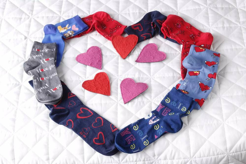 W84.01P Woman Casual Skarpety Walentynkowe damskie Wola 200/B53 - blue