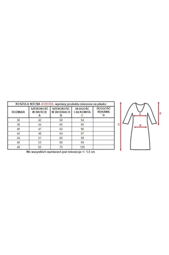 86385 Aurora koszula nocna damska Mewa granatowy