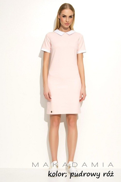 M353 Sukienka Makadamia - pudrowy róż 