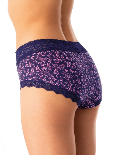 Figi damskie Key LPC 547 granatowy różowy – bawełniane, komfortowe, zestaw 2 sztuki