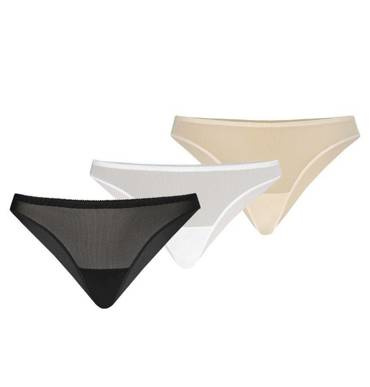 316-3 Wielopak Figi damskie Tati Teyli - czarny/beżowy/biały