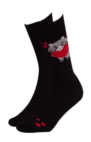 U04.156 Walentynki Skarpety Wola - black 996