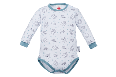 03221DR "SWEET DREAMS" Body z długim rękawem Makoma sowy