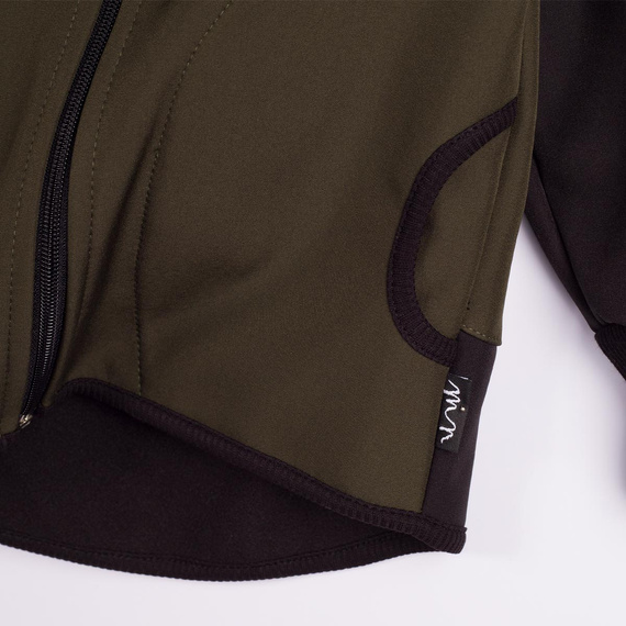 229021 Nicol Kurtka dziecięca softshell polar kaptur odblask- khaki