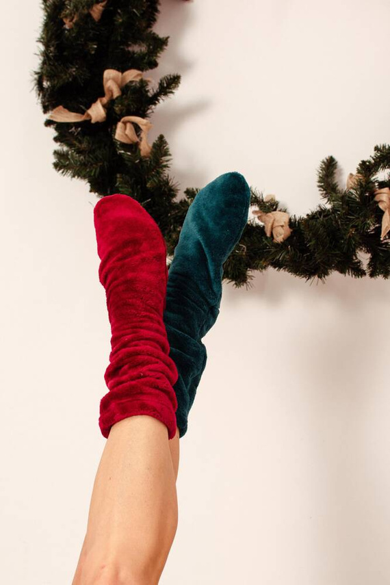 553/554 Wellsoft Gładkie skarpetki do spania De Lafense - bordo