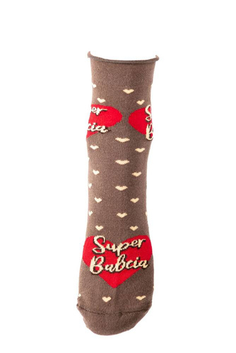 K90Z Babcia Skarpety bezuciskowe Italian Fashion