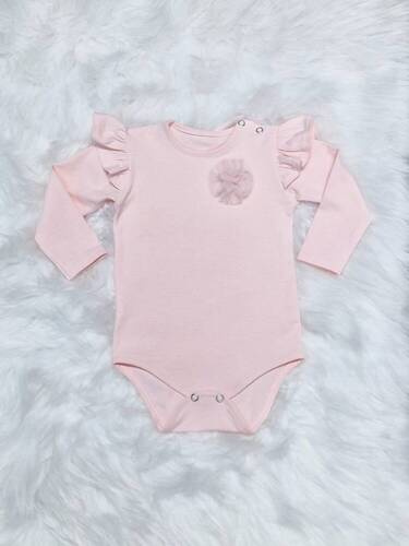 Rozalia Body z długim rękawem Bambarillo pudrowy róż