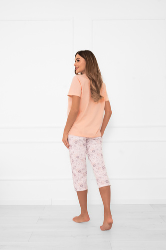 Piżama damska Satui – bawełna, krótki rękaw i spodnie 3/4 Italian Fashion  