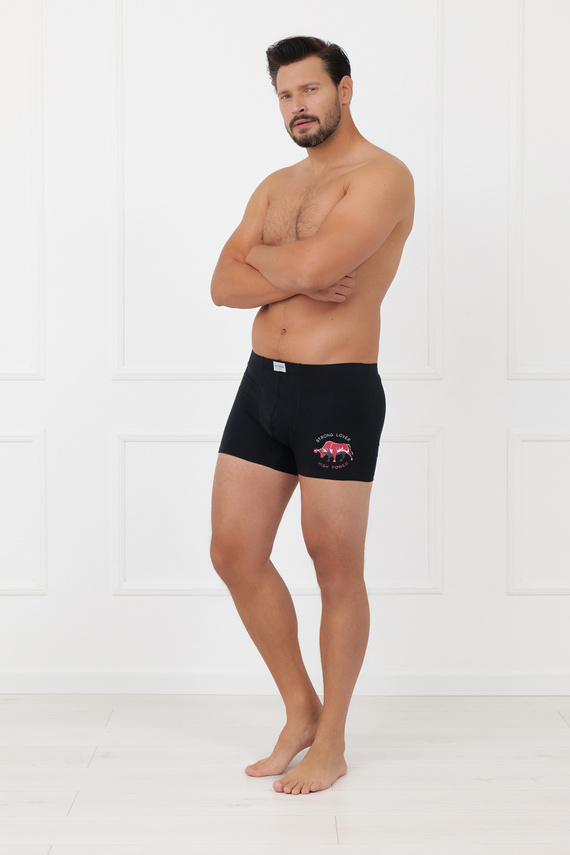 Bokserki męskie Fernando Italian Fashion bawełna elastan dopasowane-czarny