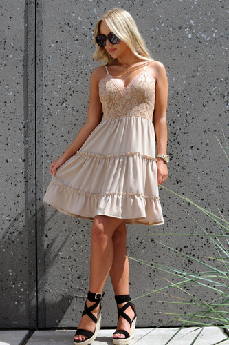 Satrian Beige D53 Sukienka damska Merribel