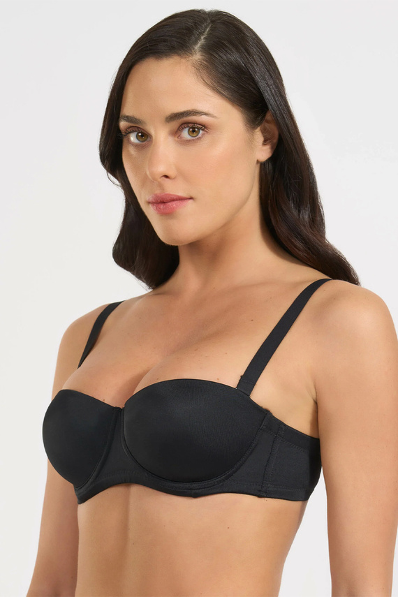 391 Biustonosz Bandeau Nero Spiman Bardotka Usztywniany Odpinane Ramiączka