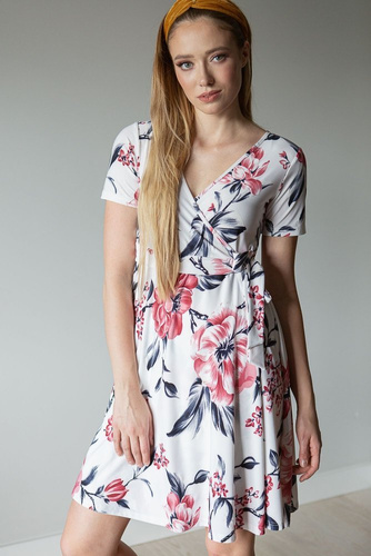 122 Sukienka ciążowa i do karmienia MIRACLE- biały