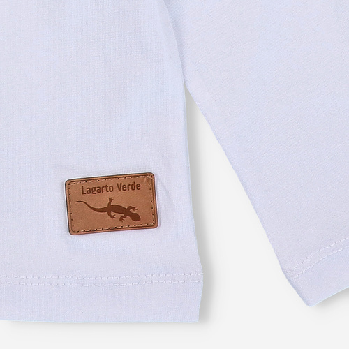 KAR-1011/BIA Bluzka chłopięca z długim rękawem Lagarto Verde biały