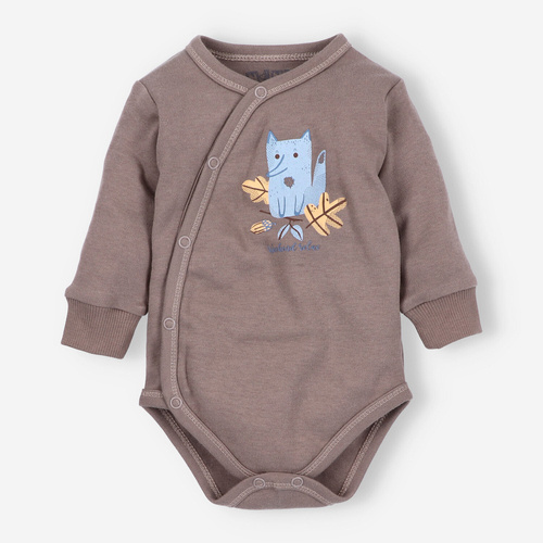 ABN-4497 Skarby Jesieni Body kopertowe z bawełny organicznej Nini brązowy