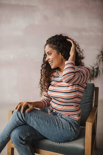 Milk Shirt Bluzka do karmienia i ciążowa Milk&Love w prążek zielony 