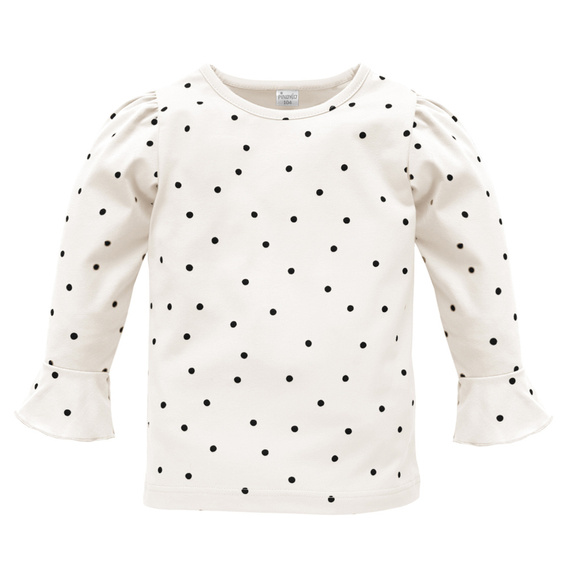 Tres Bien Bluzka z długim rękawem Pinokio - ecru groszki