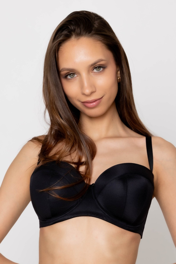 19231 Biustonosz bardotka Mediolano Angel – push-up, odpinane ramiączka, silikonowa taśma