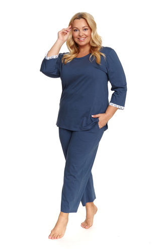 7156 Piżama Damska Plus Size Doctor Nap - deep blue