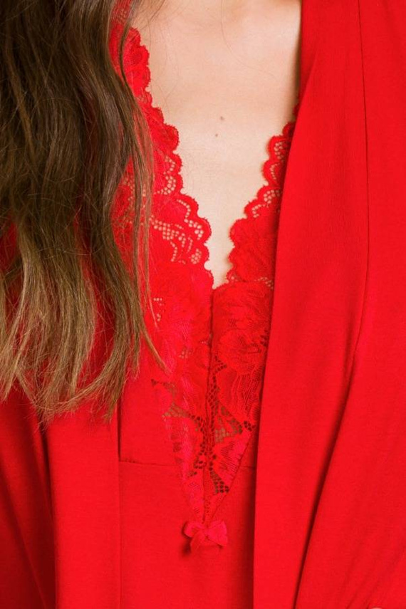 12014 Etna Szlafrok damski Mediolano czerwony