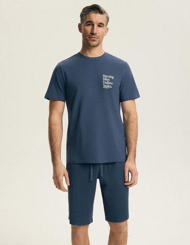 Henderson 44605 Play piżama męska bawełna krótki rękaw komfort granatowa